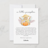 Boho Little Lamb Pumpkin Watercolor Babydusche Dankeskarte (Vorderseite)