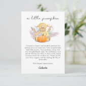 Boho Little Lamb Pumpkin Watercolor Babydusche Dankeskarte (Stehend Vorderseite)