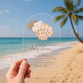 Boho Little Mermaid ist auf dem Weg zur Babydusche Acryleinladungen