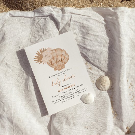 Boho Little Mermaid ist auf dem Weg zur Babydusche Einladung