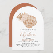 Boho Little Mermaid ist auf dem Weg zur Babydusche Einladung (Vorne/Hinten)