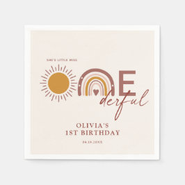 Boho Little Miss Onederful 1. Geburtstag Serviette