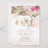 Boho Little Miss ONEderful Floral Erster Geburtsta Einladung (Vorderseite)