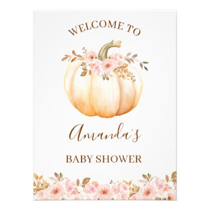 Boho Little Pumpkin Baby Dusche Begrüßungszeichen Fotodruck