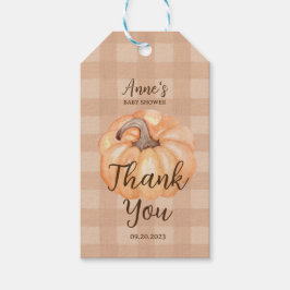 Boho Little Pumpkin Baby Shower Danke Geschenkanhänger