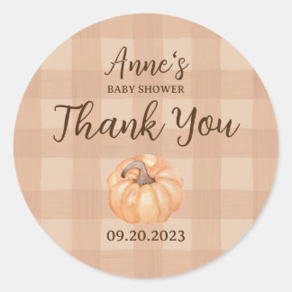 Boho Little Pumpkin Baby Shower Danke Runder Aufkleber