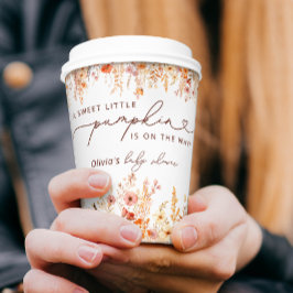 Boho Little Pumpkin Fall Wildblumen Babydusche Pappbecher