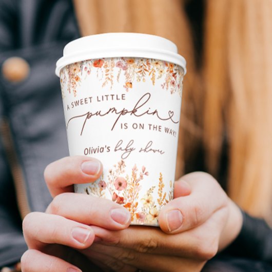 Boho Little Pumpkin Fall Wildblumen Babydusche Pappbecher