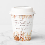 Boho Little Pumpkin Fall Wildblumen Babydusche Pappbecher (Vorderseite)