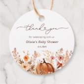 Boho Little Pumpkin Fall Wildblumen Danke Geschenkanhänger (Vorderseite)