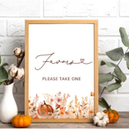 Boho Little Pumpkin Fall Wildblumen Favoriten Poster