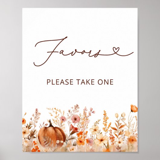 Boho Little Pumpkin Fall Wildblumen Favoriten Poster (Vorne)