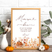 Boho Little Pumpkin Fall Wildblumen Momosa Bar Poster