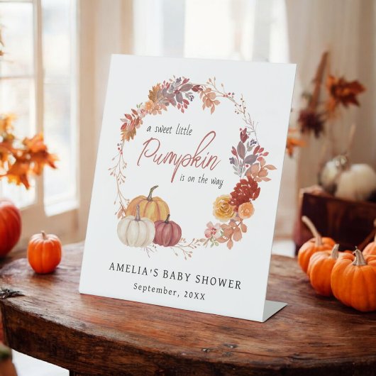 Boho Little Pumpkin Neutral Baby Shower Sockelschild