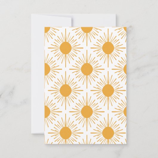 Boho Little Ray of Sun Baby Shower Dankeskarte (Rückseite)