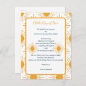 Boho Little Ray of Sun Birth Ankündigung (Vorne/Hinten)