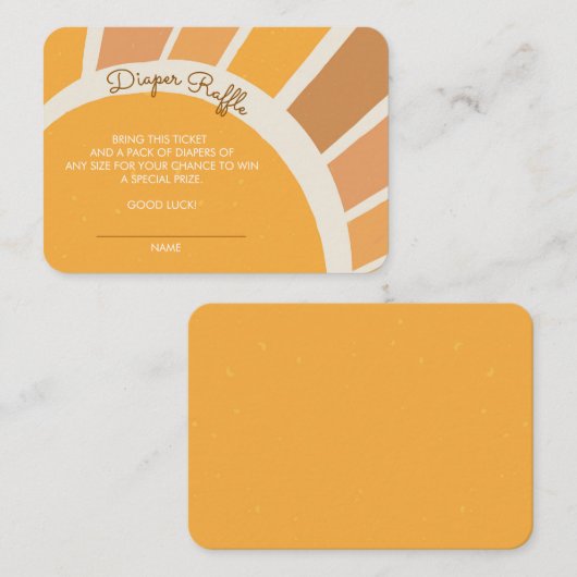 Boho Little ray of Sunshine Baby Shower Diaper Begleitkarte (Vorne/Hinten)