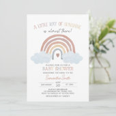 Boho Little Ray of Sunshine Baby Shower Einladung (Stehend Vorderseite)
