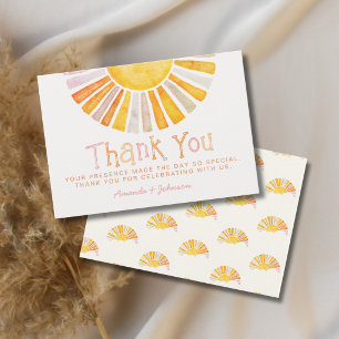 Boho Little Ray of Sunshine Danke Baby Shower Begleitkarte