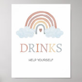 Boho Little Ray of Sunshine Getränke-Schild Poster (Vorne)