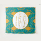 Boho Little Ray of Sunshine | Moderne Sonnendusche Wandteppich (Vorderseite (Horizontal))