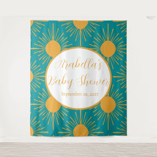 Boho Little Ray of Sunshine | Moderne Sonnendusche Wandteppich (Vorderseite)