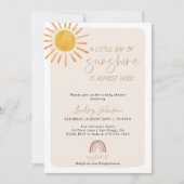Boho Little Ray of Sunshine Rainbow Baby Shower Einladung (Vorderseite)