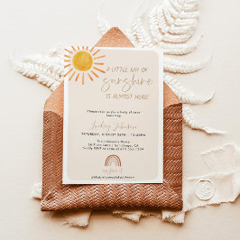 Boho Little Ray of Sunshine Rainbow Baby Shower Einladung