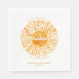 Boho Little Ray Sunshine Orange Watercolor Serviette
