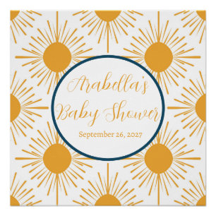 Boho Little Ray von Sun Neutral Baby Shower Poster