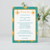 Boho Little Ray von Sun Turquoise Baby Shower Dankeskarte (Stehend Vorderseite)
