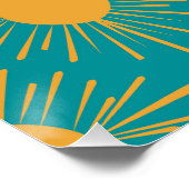 Boho Little Ray von Sun Turquoise Baby Shower Poster (Ecke)