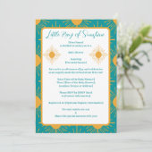 Boho Little Ray von Sunshine Turquoise Baby Shower Einladung (Stehend Vorderseite)