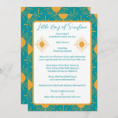 Boho Little Ray von Sunshine Turquoise Baby Shower Einladung (Vorne/Hinten)