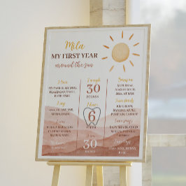 Boho Little Sunshine 1. Geburtstag Milestone Poste Poster