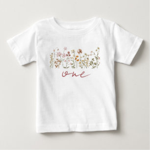 Boho Little Wildblume 1. GeburtstagsBaby Baby T-shirt