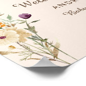 Boho Little Wildblume Baby Dusche Begrüßungszeiche Poster (Ecke)