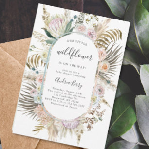 Boho Little Wildblume Babydusche Einladung