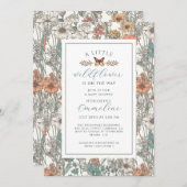 Boho Little Wildblume Girl Babydusche Einladung (Vorne/Hinten)