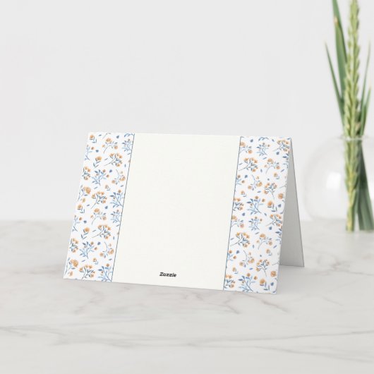 Boho Little Wildblume Pattern Kinderdusche Dankeskarte (Rückseite)