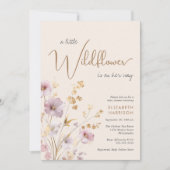 Boho Little Wildblume Watercolor Baby Dusche Einladung (Vorderseite)