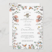 Boho Little Wildflower Girl Baby Shower Invitation Einladung (Vorne/Hinten)