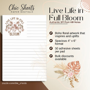 Boho Live Life in Full Bloom 3M Post-it® Notizen