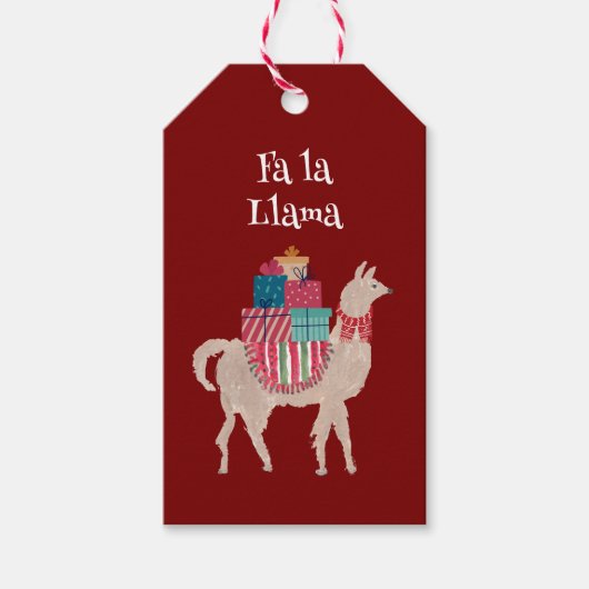 Boho Llama Alpaca Capybara Hand-Illustrierte Weihn Geschenkanhänger (Vorderseite)