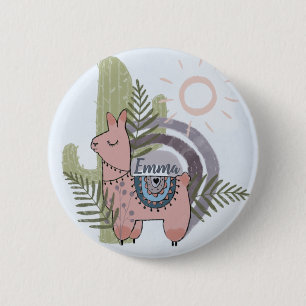 Boho Llama Button