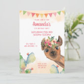 Boho Llama Einladung (Stehend Vorderseite)
