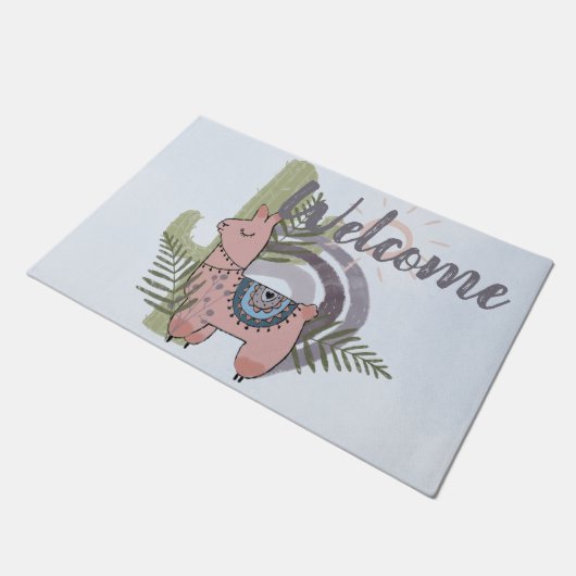 Boho Llama Fußmatte (Schrägansicht)