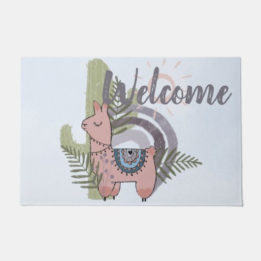 Boho Llama Fußmatte (Vorderseite)