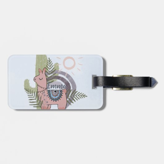 Boho Llama Gepäckanhänger (Rückseite horizontal)