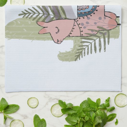 Boho Llama Geschirrtuch (Gefaltet)